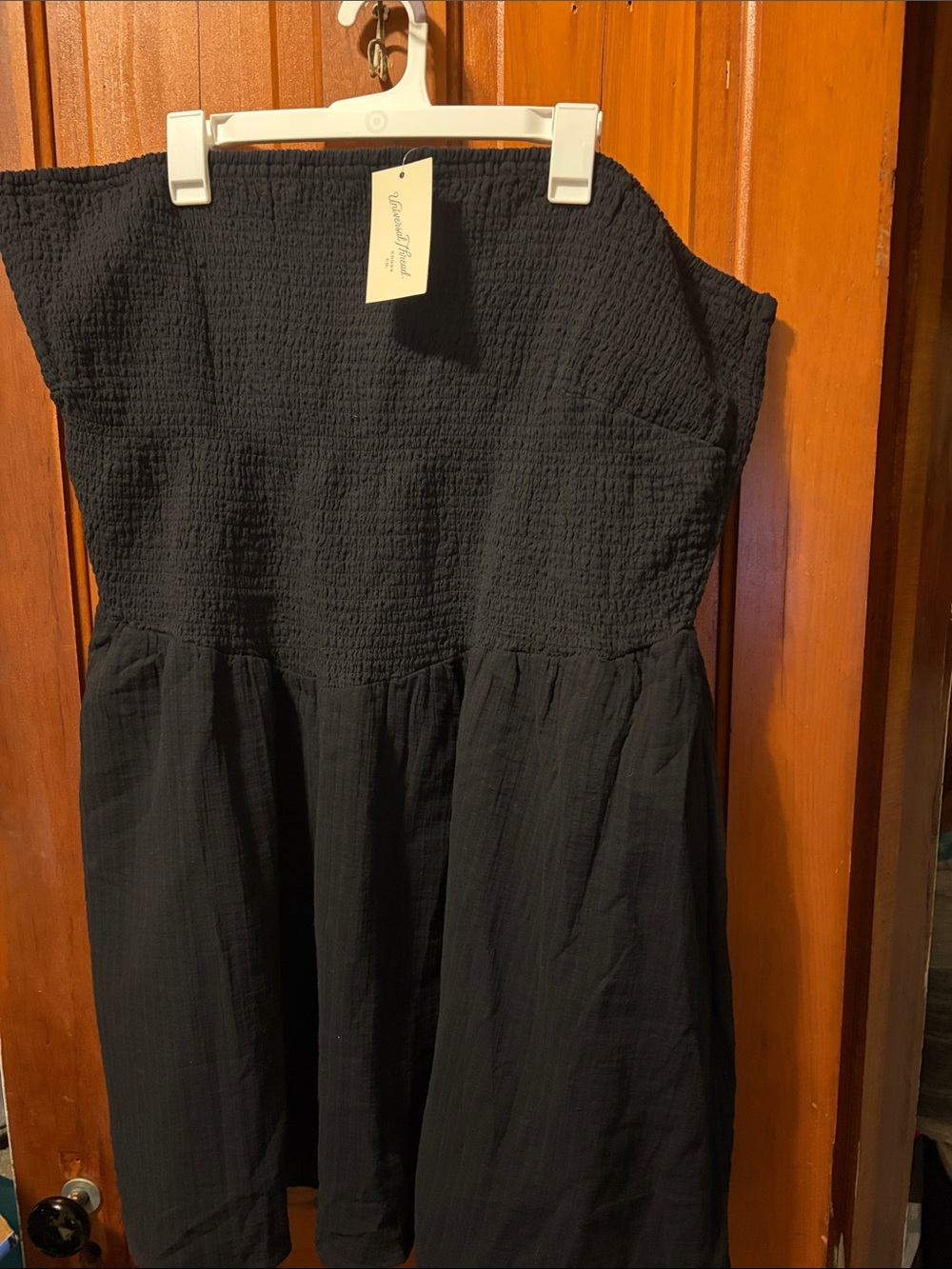 Universal Thread Strapless Black Smocked Bodice Dress